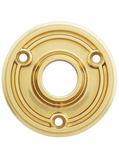 Solid-Brass Doorknob Rosette - 2 1/4 inch Diameter in Polished Brass.